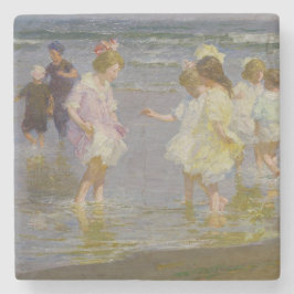 Kinder auf dem Strand (von E.H. Potthast) Steinuntersetzer