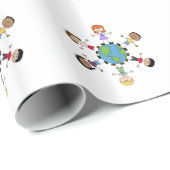 Kinder auf der ganzen Welt Geschenkpapier (Rolleneckpunkt)