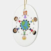 Kinder auf der ganzen Welt Keramikornament (Links)