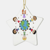 Kinder auf der ganzen Welt Keramikornament (Links)