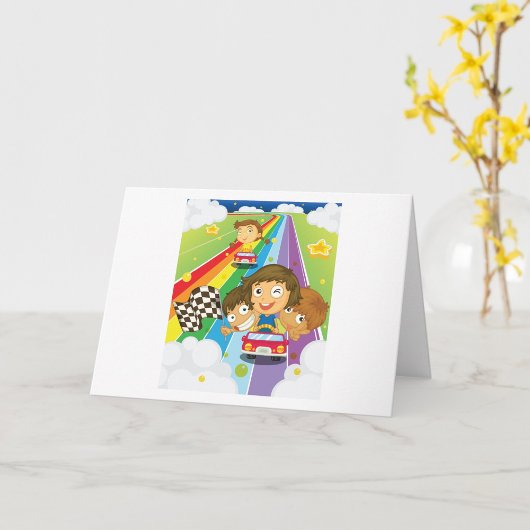 Kinder auf einer Regenbogenkarte Karte