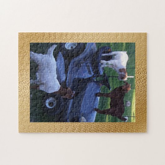 Kinder auf Mäher Puzzle (Horizontal)