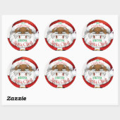 Kinder aus dem Weihnachtsmann Schwarze Weihnachtsm Runder Aufkleber (Blatt)