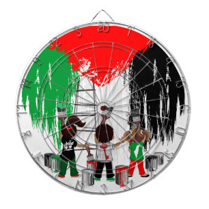 Kinder aus Gaza malen die palästinensische Flagge Dartscheibe