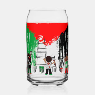 Kinder aus Gaza malen die palästinensische Flagge Dosenglas
