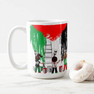 Kinder aus Gaza malen die palästinensische Flagge Kaffeetasse