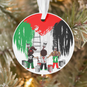 Kinder aus Gaza malen die palästinensische Flagge  Ornament