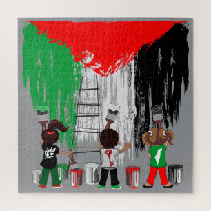 Kinder aus Gaza malen die palästinensische Flagge  Puzzle