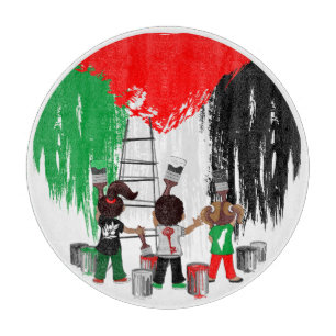 Kinder aus Gaza malen die palästinensische Flagge Schneidebrett