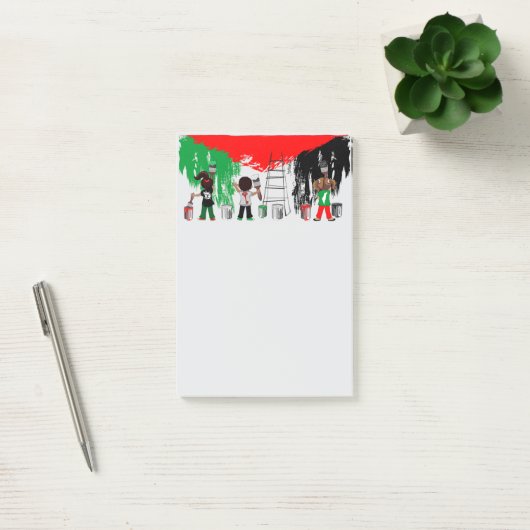 Kinder aus Gaza malen palästinensische Flagge Post-it Klebezettel (Büro)