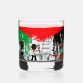 Kinder aus Gaza malen palästinensische Flagge Whiskyglas (Rückseite)