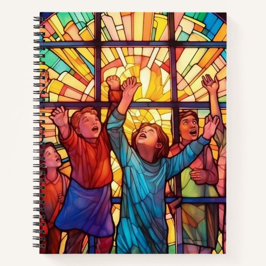 KINDER AUS HELLFARBENEM GLAS NOTIZBLOCK (Vorderseite)