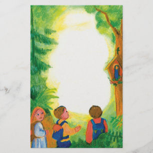 Kinder aus Holz Briefpapier