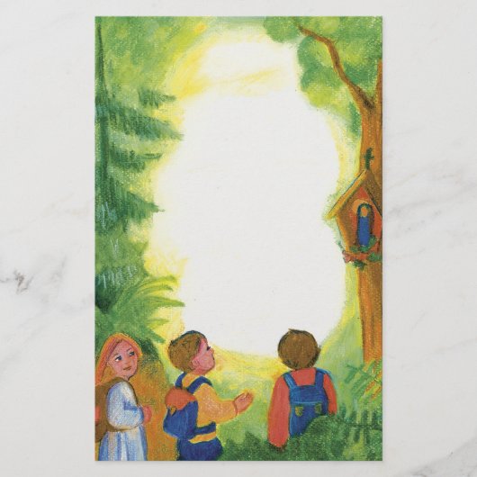 Kinder aus Holz Briefpapier (Vorderseite)