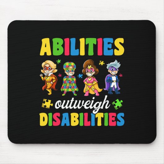 Kinder-Autismus Behinderung Bewusstsein Mousepad (Vorne)