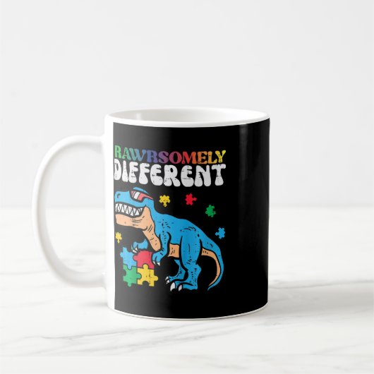 Kinder Autismus Bewusstsein Dino ziemlich anders t Kaffeetasse (Links)