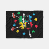 Kinder Autismus Bewusstsein Puzzle Dab Asd Autisti Fleecedecke (Vorderseite (Horizontal))