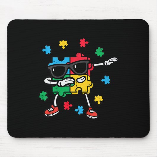 Kinder Autismus Bewusstsein Puzzle Dab Asd Autisti Mousepad (Vorne)