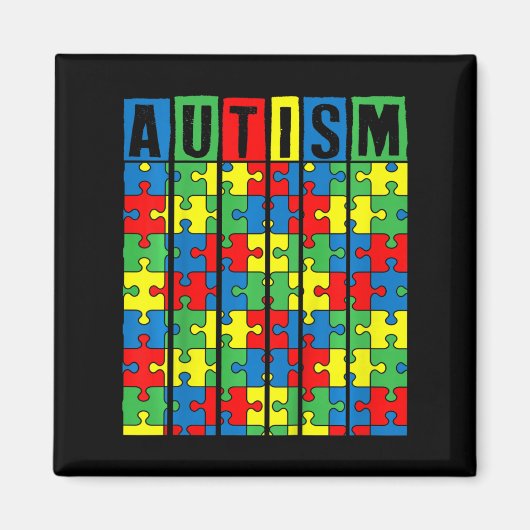 Kinder Autismus Bewusstsein Puzzle Piece Autistic Magnet (Vorne)