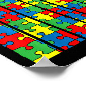 Kinder Autismus Bewusstsein Puzzle Piece Autistic  Poster (Ecke)