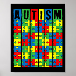 Kinder Autismus Bewusstsein Puzzle Piece Autistic  Poster