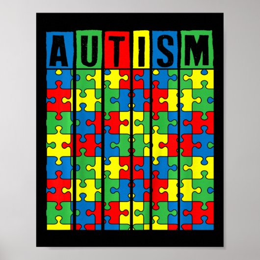 Kinder Autismus Bewusstsein Puzzle Piece Autistic  Poster (Vorne)