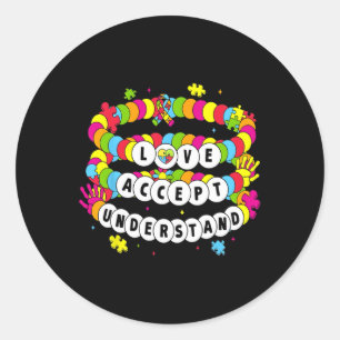 Kinder Autistische Mädchen Liebe akzeptieren Autis Runder Aufkleber