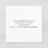 Kinder-Autor-Visitenkarte Quadratische Visitenkarte (Rückseite)