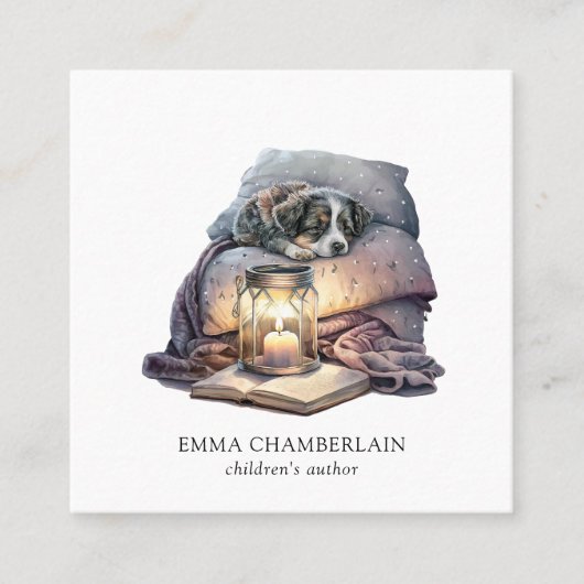 Kinder-Autor-Visitenkarte Quadratische Visitenkarte (Vorderseite)