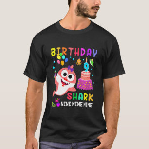 Kinder Baby Niedlich Hai 9. Geburtstag Junge Mädch T-Shirt