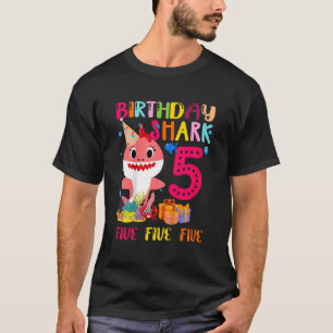 Kinder Baby Niedlich rosa Hai 5. Geburtstag 5 Jahr T-Shirt