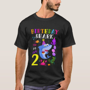Kinder Baby Niedlich Shark 2Nd Geburtstag Junge Mä T-Shirt