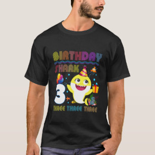 Kinder Baby Niedlich Shark 3D Geburtstagskind Mädc T-Shirt