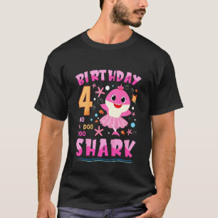 Kinder Baby Niedlich Shark 4. Geburtstag Junge Mäd T-Shirt