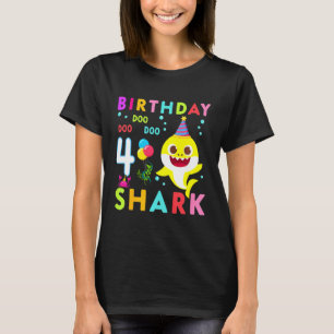 Kinder Baby Niedlich Shark 4. Geburtstag Junge Mäd T-Shirt