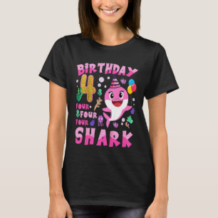 Kinder Baby Niedlich Shark 4. Geburtstag Junge Mäd T-Shirt