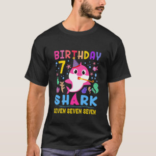 Kinder Baby Niedlich Shark 7th Birthday Boy Girl 7 T-Shirt