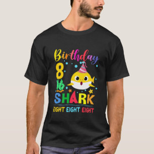 Kinder Baby Niedlich Shark 8. Geburtstag Junge Mäd T-Shirt