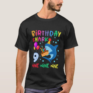 Kinder Baby Niedlich Shark 9th Birthday Boy Girl 9 T-Shirt