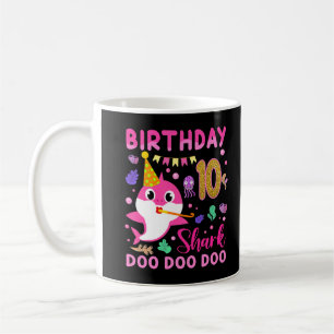 Kinder Baby Niedlicher Hai 10. Geburtstag Junge Mä Kaffeetasse