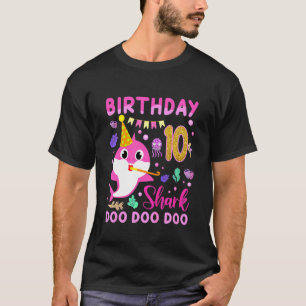 Kinder Baby Niedlicher Hai 10. Geburtstag Junge Mä T-Shirt
