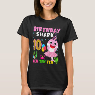 Kinder Baby Niedlicher Hai 10. Geburtstag Junge Mä T-Shirt