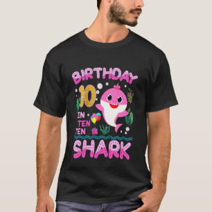 Kinder Baby Niedlicher Hai 10. Geburtstag Junge Mä T-Shirt