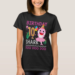 Kinder Baby Niedlicher Hai 10. Geburtstag Junge Mä T-Shirt