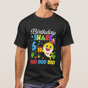 Kinder Baby Niedlicher Hai 6. Geburtstag Junge Mä T-Shirt
