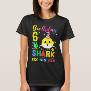 Kinder Baby Niedlicher Hai 6. Geburtstag Junge Mäd T-Shirt