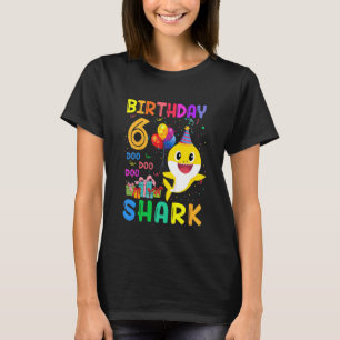 Kinder Baby Niedlicher Hai 6. Geburtstag Junge Mäd T-Shirt