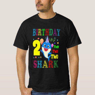 Kinder Baby Niedlicher Hai Geburtstag Junge 2 Jahr T-Shirt
