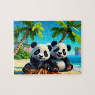 Kinder Baby Pandas Jigsaw Puzzle - Tropical