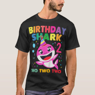 Kinder Baby Shark 2. Geburtstag für Mädchen - Doo T-Shirt